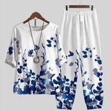 Summer Two Piece Sets Women Flower Print