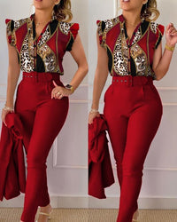 Womens Two Piece Sets Outfit Geometric Print