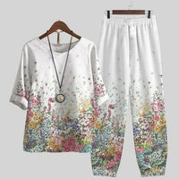 Summer Two Piece Sets Women Flower Print