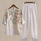 Summer Two Piece Sets Women Flower Print