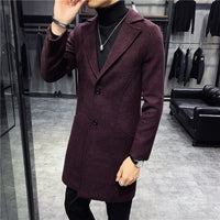 Men Slim Fit Casual Long Coats