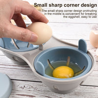 Microwave Double Egg Poacher Maker Poached Eggs Cooker