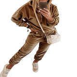 Velour Two Piece Sets Women Tracksuit