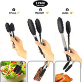 Kitchen Tongs Set BBQ Tools Stainless Steel Cooking Tongs With Silicone