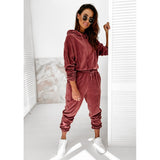 Velour Two Piece Sets Women Tracksuit