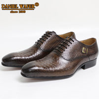 Men Oxford Shoes Snake Skin Prints Classic for Men