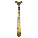 Gold Mirror Necktie Diamante Shape Slim Men