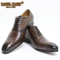 Men Oxford Shoes Snake Skin Prints Classic for Men