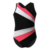 Long Sleeve Gymnastics Leotard Jumpsuit Color Block Cutout Back