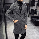 Men Slim Fit Casual Long Coats