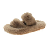 Indoor Women Fur Slippers Fluffy Soft