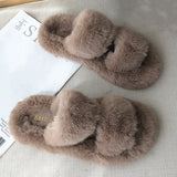 Indoor Women Fur Slippers Fluffy Soft