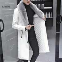 Mens Thick Warm Padded Long Coat