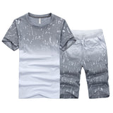 Set Short Casual Suits Sportswear Mens Clothing Man Two Pieces