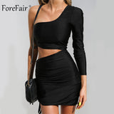 Sexy One Shoulder Mini Dress Women