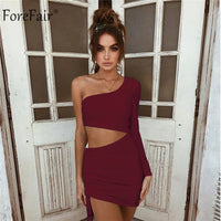 Sexy One Shoulder Mini Dress Women