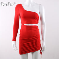 Sexy One Shoulder Mini Dress Women