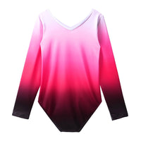 Leotard Long Sleeve Red Color Gymnastics