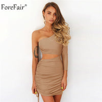 Sexy One Shoulder Mini Dress Women