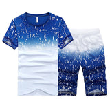 Set Short Casual Suits Sportswear Mens Clothing Man Two Pieces