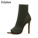 Open Toe Boots For Women Stretch