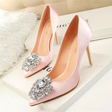 Flower Style Woman Shoes Sexy Pointed Toe