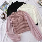 Women Turtleneck Knitted Pullovers