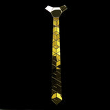 Gold Mirror Necktie Diamante Shape Slim Men