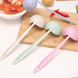 2 In 1 Wheat Straw Soup Spoon Long Handle Porridge Spoons Filter