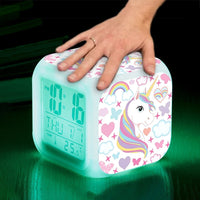 Alarm Clock Light Unicorn LED Change Digital Color