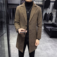 Men Slim Fit Casual Long Coats