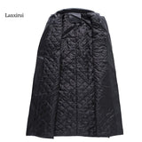 Mens Thick Warm Padded Long Coat