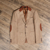 Classic Brown Plaid Tweed Suit for Men Slim fit