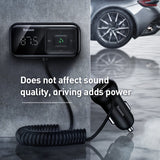 Baseus Car FM Transmitter Bluetooth-compatible 5.0 USB Car Charger AUX Handsfree Wireless Kit Auto Radio