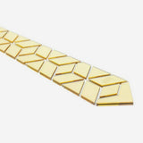 Gold Mirror Necktie Diamante Shape Slim Men