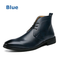 Misalwa Dropship Blue Men Boots High Top Chelsea