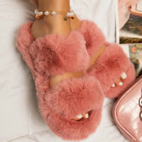 Indoor Women Fur Slippers Fluffy Soft