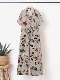 Jumpsuits Women Vintage Floral Print Wide Leg Overalls