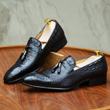 Leather Dress Shoes Crocodile Prints Casual Men Shoes