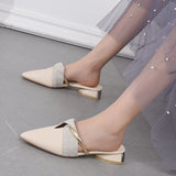 Elegant Low Heel Women Sexy Pointed-Toe Ladies