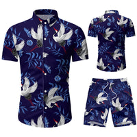 Shirt Shorts Set Fashion Men