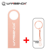 WANSENDA Key Chain USB Flash Drive 8GB 16GB 32GB Metal Pen Drive