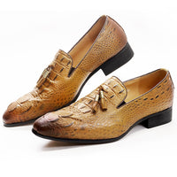 Leather Dress Shoes Crocodile Prints Casual Men Shoes