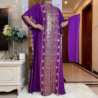 New Abaya African Dubai Turkey Dresse With Scarf High Quality