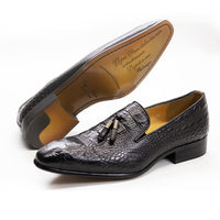 Leather Dress Shoes Crocodile Prints Casual Men Shoes