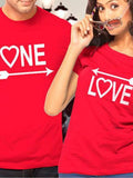 Couple T Shirt Love One Heart Print