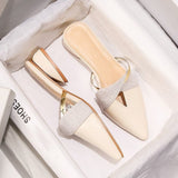 Elegant Low Heel Women Sexy Pointed-Toe Ladies