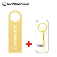 WANSENDA Key Chain USB Flash Drive 8GB 16GB 32GB Metal Pen Drive