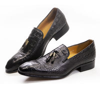 Leather Dress Shoes Crocodile Prints Casual Men Shoes