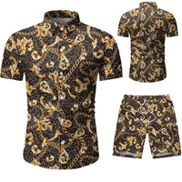 Shirt Shorts Set Fashion Men